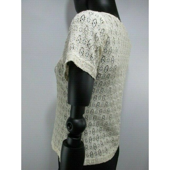 NOW Short Sleeve Threaded Crochet Lace Blouse - Picture 4 of 12